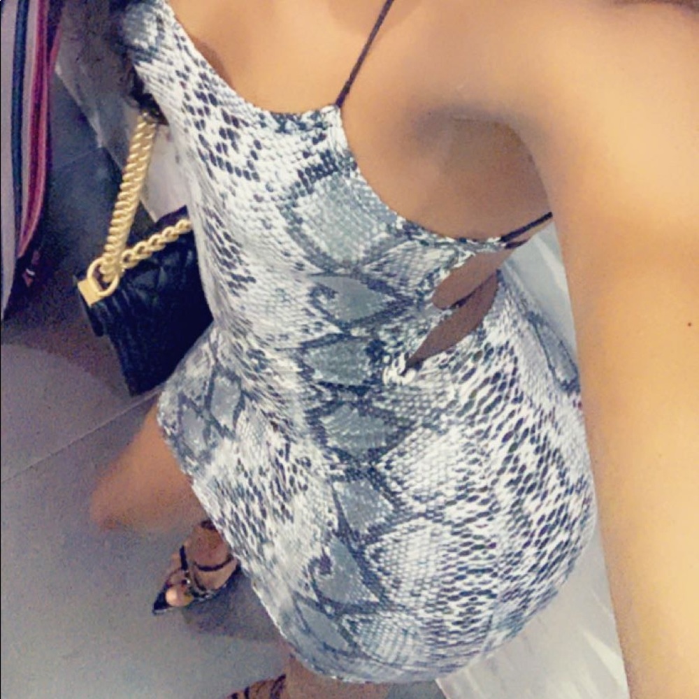 Snake bodycon dress